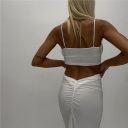 completo con top imbottito e gonna arricciata sul retro upped